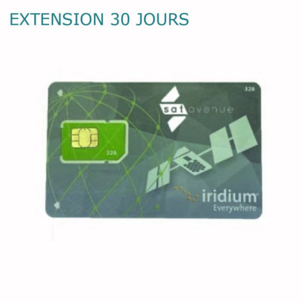 Extension 30 jours pour appareils Iridium-Satavenue